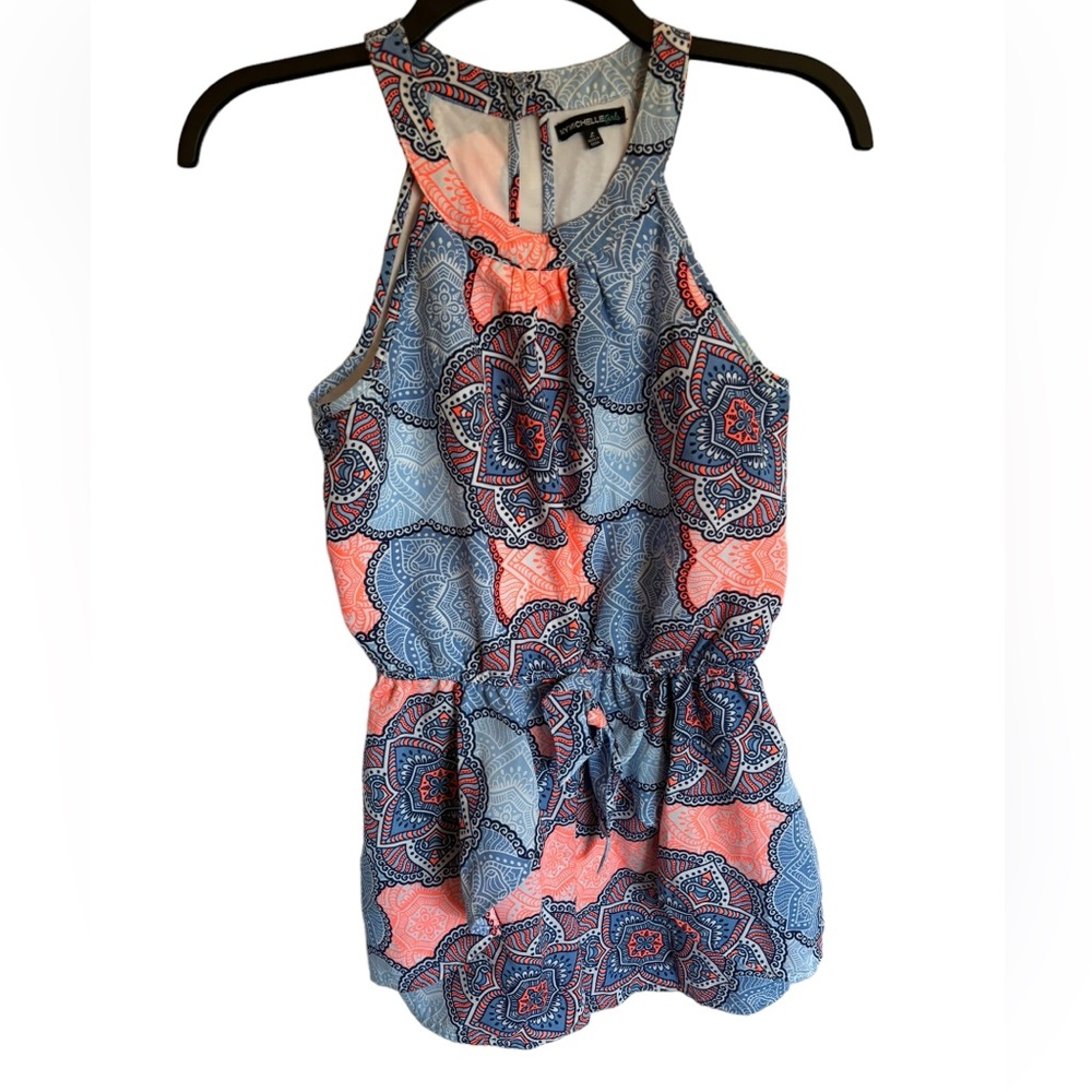 My‎ Michele Girls Blue/Orange/White Romper Size Large